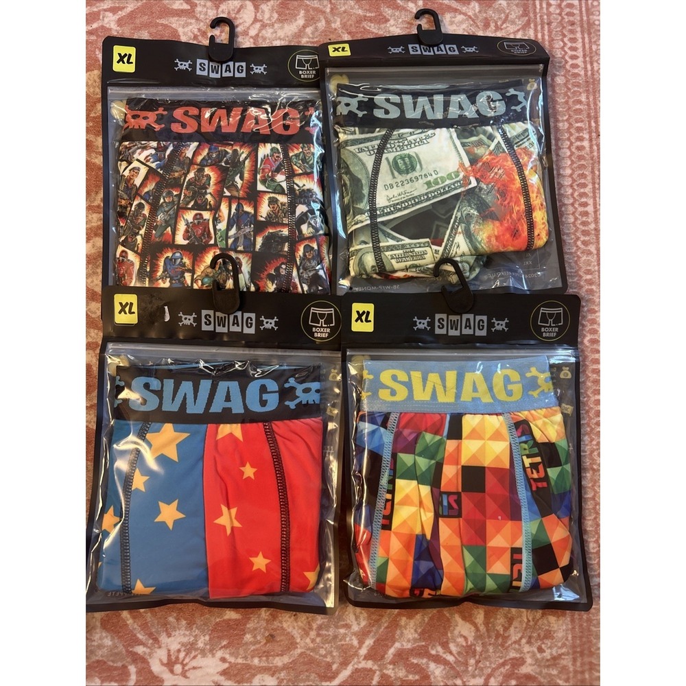 SWAG Men's Boxer Briefs LOT of 4 Size XL 38-40 Simpsons GI Joe Tetris